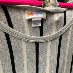 LuLaRoe Gray and Black Striped Shirt